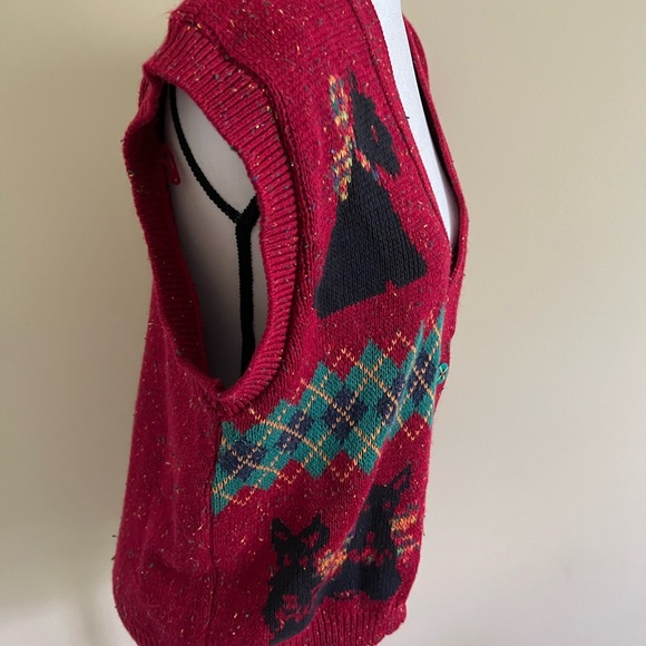 Sweater Loft Vintage Red Dog Theme Cotton blend Cardigan, L. - Picture 5 of 7